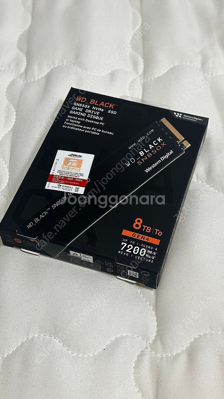 [국내 정품] WD SN850x 8TB 판매합니다--0