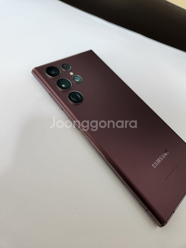갤럭시S22울트라 무잔상 깔끔폰 SK 버건디 256기가...--5