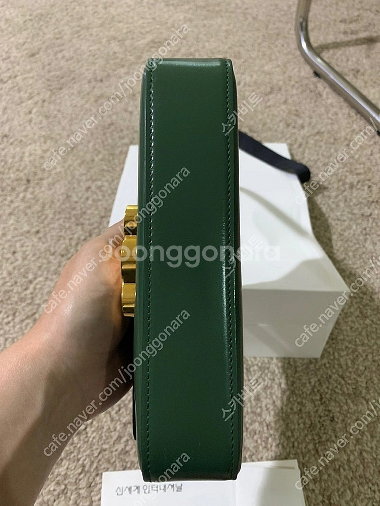 셀린느 트리오페 샤이니 카프스킨 숄더백 포레스트 그린 ...--2