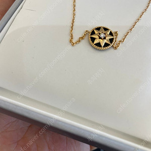 디올 로즈드방 목걸이 오닉스 다이아 로즈골드