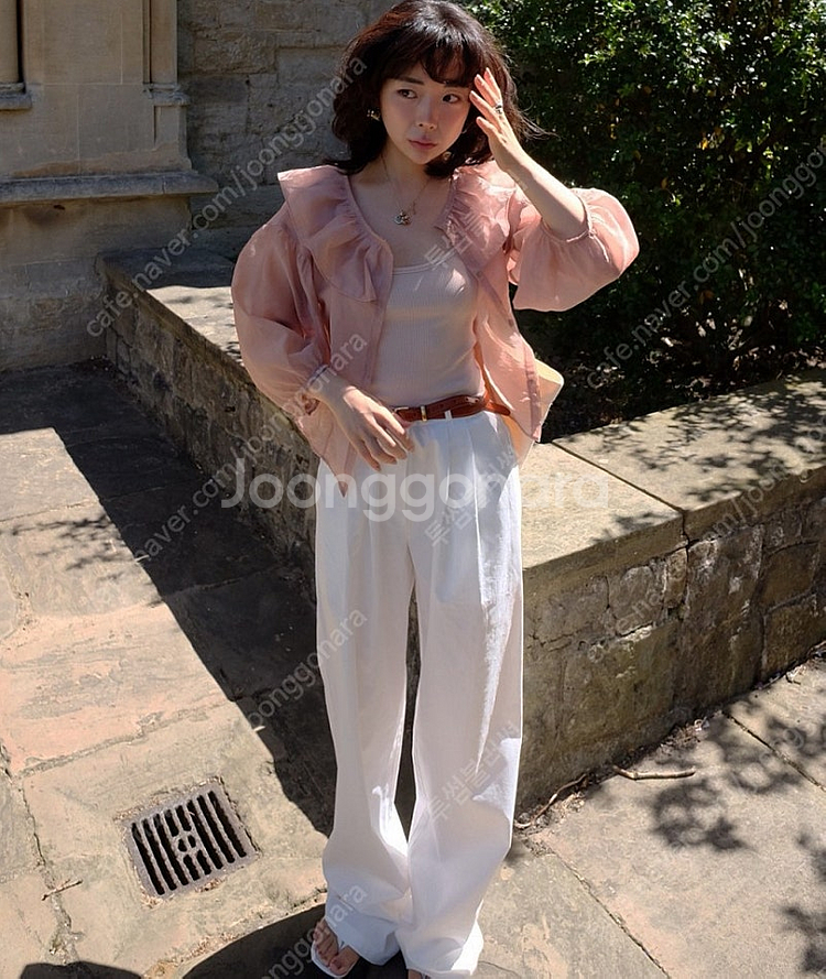 노트프롬히 He 오간자 블라우스--2