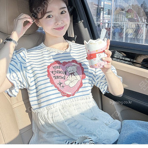 바이씨니 레이스곰돌이 제이피크 티셔츠