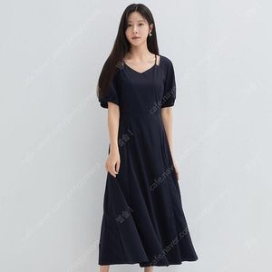 로엠 컷아웃 롱원피스 블랙 m
