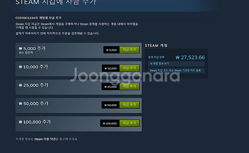 스팀 월렛 27500원팝니다 80% 비율게임선물가능--0