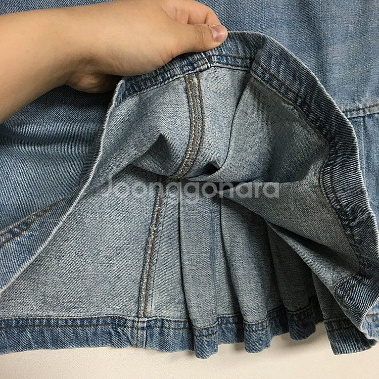 럭키슈에뜨 럭키마르쉐 플리츠 데님 스커트 / 랑방 마인...--3