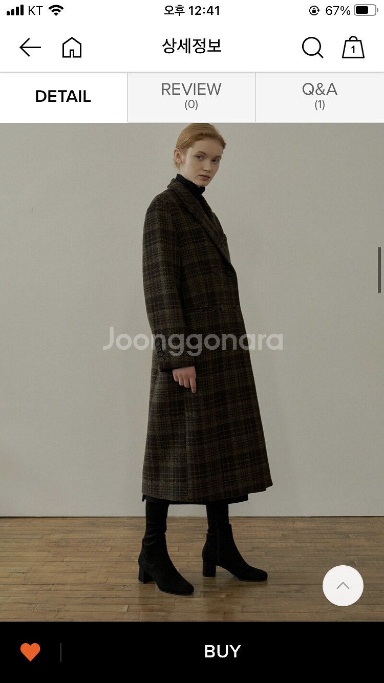 플랫80, flat80 체크 롱코트--5