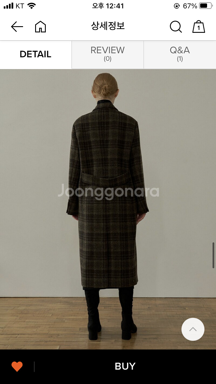 플랫80, flat80 체크 롱코트--6