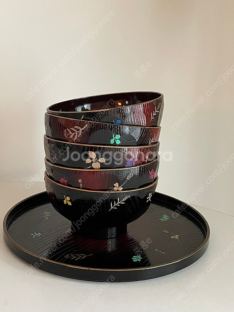 일본풍 공기5p+쟁반1p 일괄 세트--0