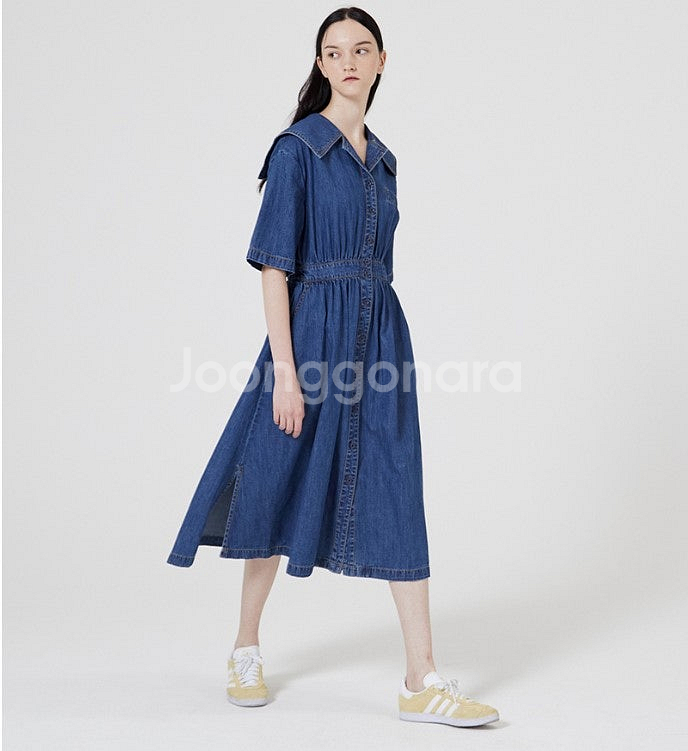 쥬시쥬디 2023SS 세일러카라 데님 원피스--0