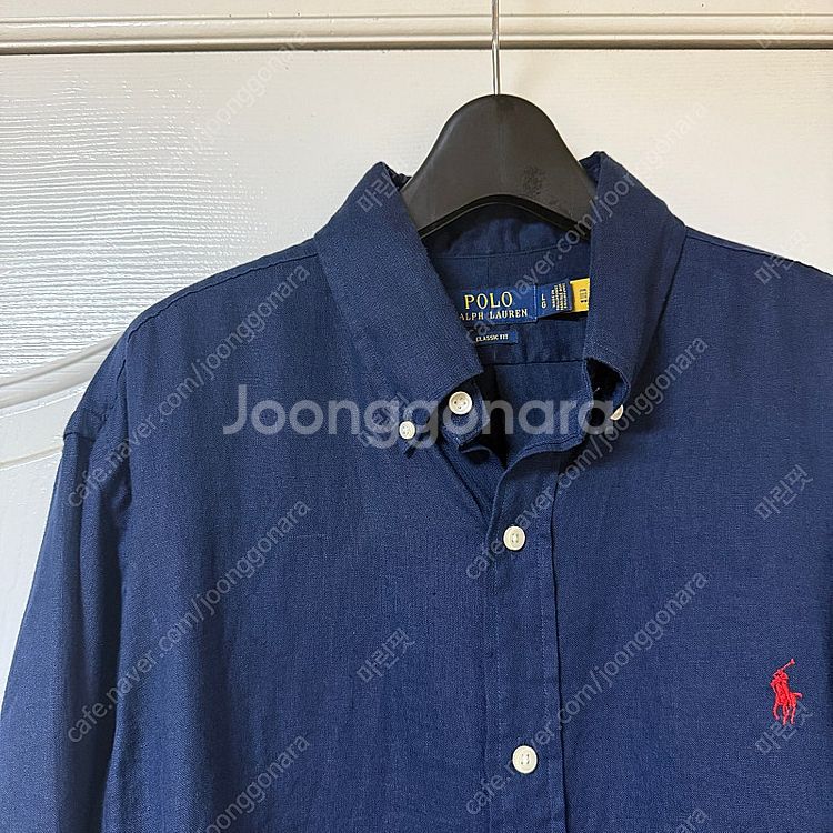 폴로 랄프로렌 네이비 린넨셔츠 L--2