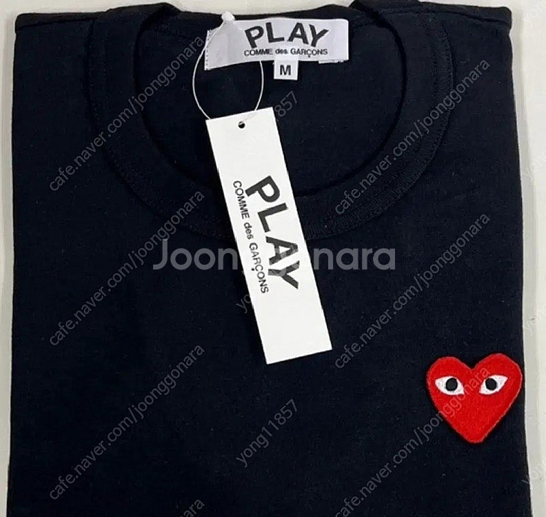 새상품 정품 꼼데가르송 반팔티 레드와펜 남.여공용 라운...--3