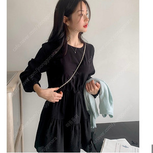 새상품 가내스라 콜린 미니 원피스 블랙