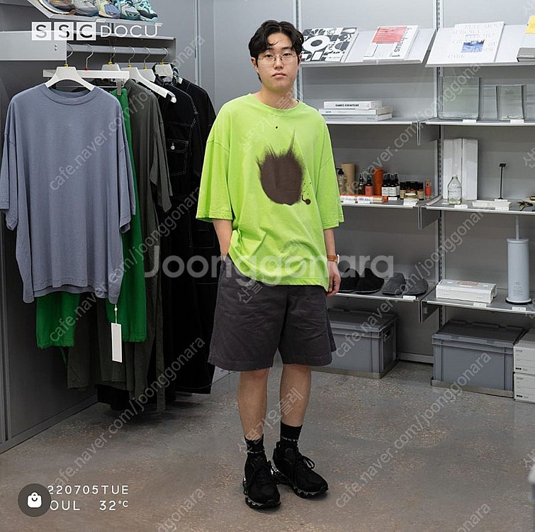 그라프페이퍼 웨스트포인트 치노 와이드 쇼츠 그레이 2사...--0