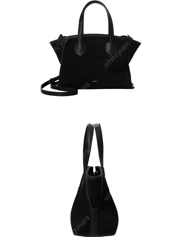 Sartu 사르투 타이 토트백 (블랙 캔버스백)--0