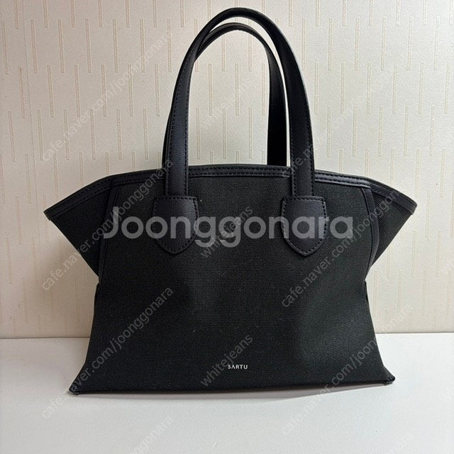 Sartu 사르투 타이 토트백 (블랙 캔버스백)--2