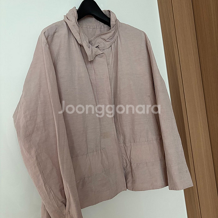 한섬 마인 린넨 핑크 자켓 점퍼 야상 출근룩 올드머니룩...--3