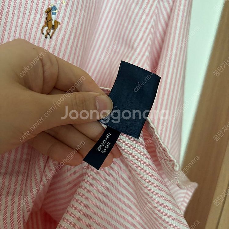 Polo 폴로 여성 옥스포드 클래식 스트라이프 핑크 셔...--5