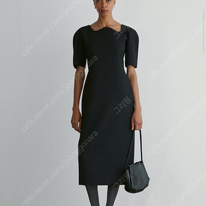 렉토 시그니처 커브드넥 드레스 RC CURVED NECK STRUCTURED DRESS 스몰 (기장수선)