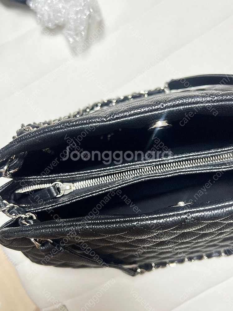 샤넬 캐비어 마드모아젤 볼링백 숄더백 빅백--7