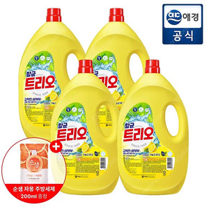 특가)트리오 향균 주방세제 퐁퐁 용기3Lx4통+200ml 1팩증정 무료배송14900원