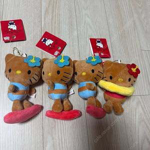 태닝 하와이안키티 인형키링,체리키티,블랙하트키티,데님키티 인형키링(새상품)