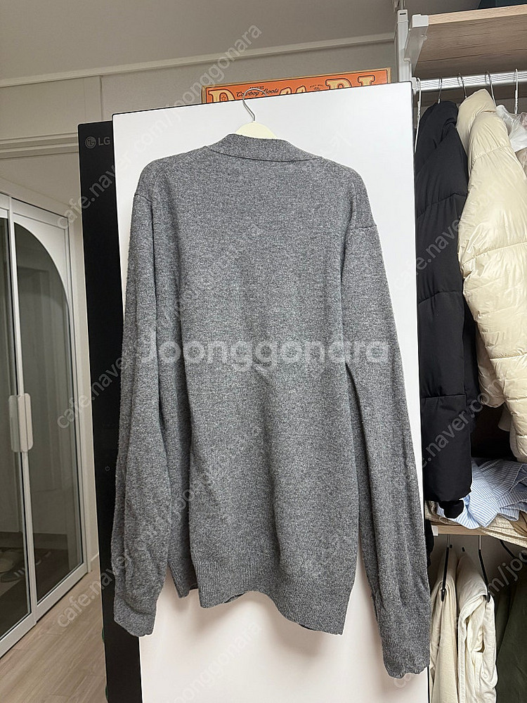 꼼데가르송 더블와펜 그레이 가디건 xl--1