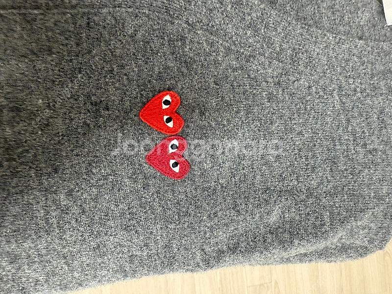 꼼데가르송 더블와펜 그레이 가디건 xl--3