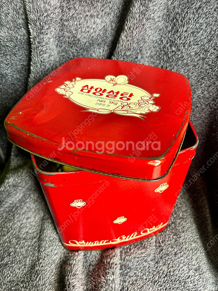 옛날 우리나라 추억의 빈티지 삼양사 삼양설탕 캔 철제통...--0
