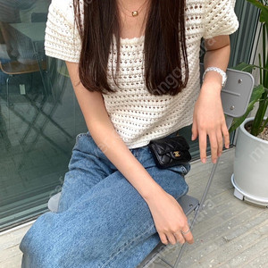 (새상품)르플레인 sie knit 시에 반팔 니트