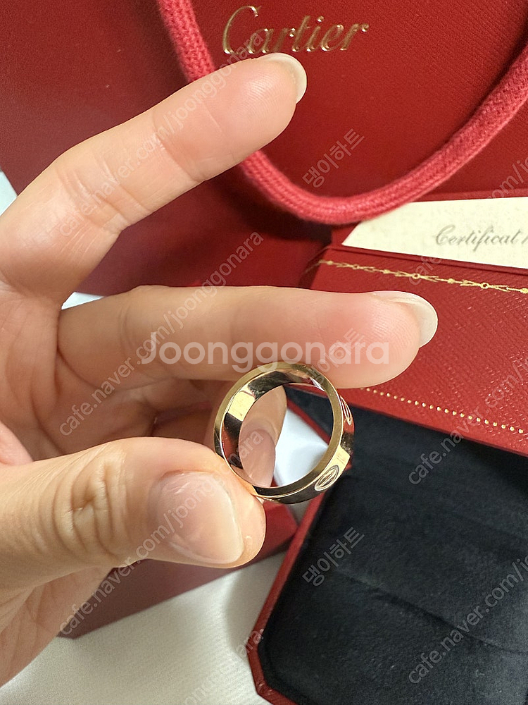 까르띠에 러브링 반지 5.5mm 로즈골드 49호--7