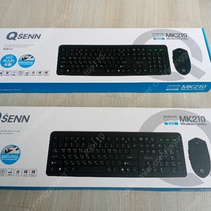 (2세트 일괄-미개봉새제품, 무료배송) QSENN MK210 무선키보드마우스 세트 블랙