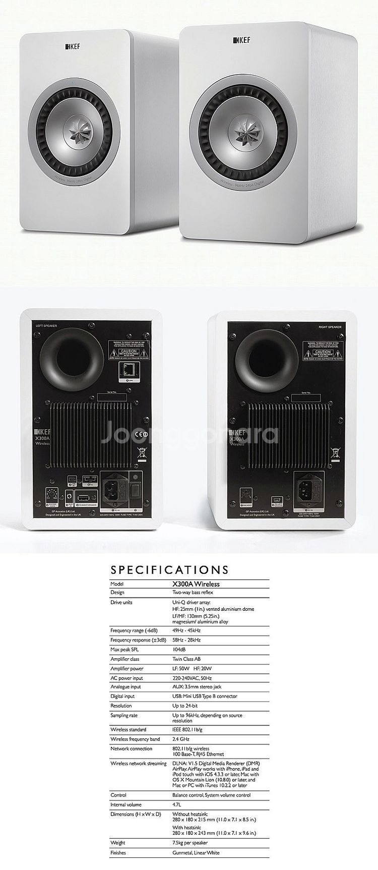 깨끗한 상태의 KEF X300A Wireless 화이트...--0