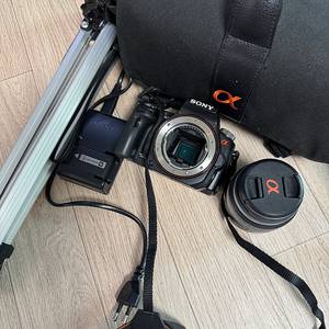 소니 알파 55 dslr 카메라 + 받침대