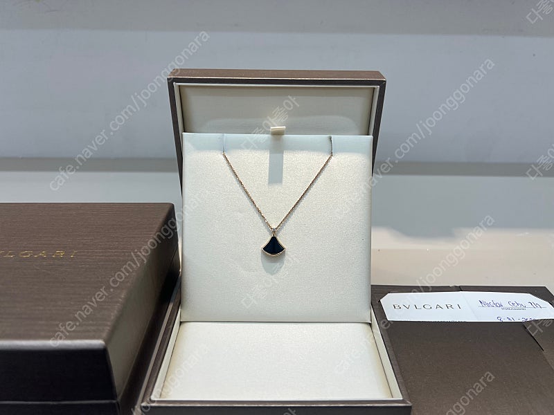 정품 불가리 다바스드림 목걸이 오닉스 1p 다이아