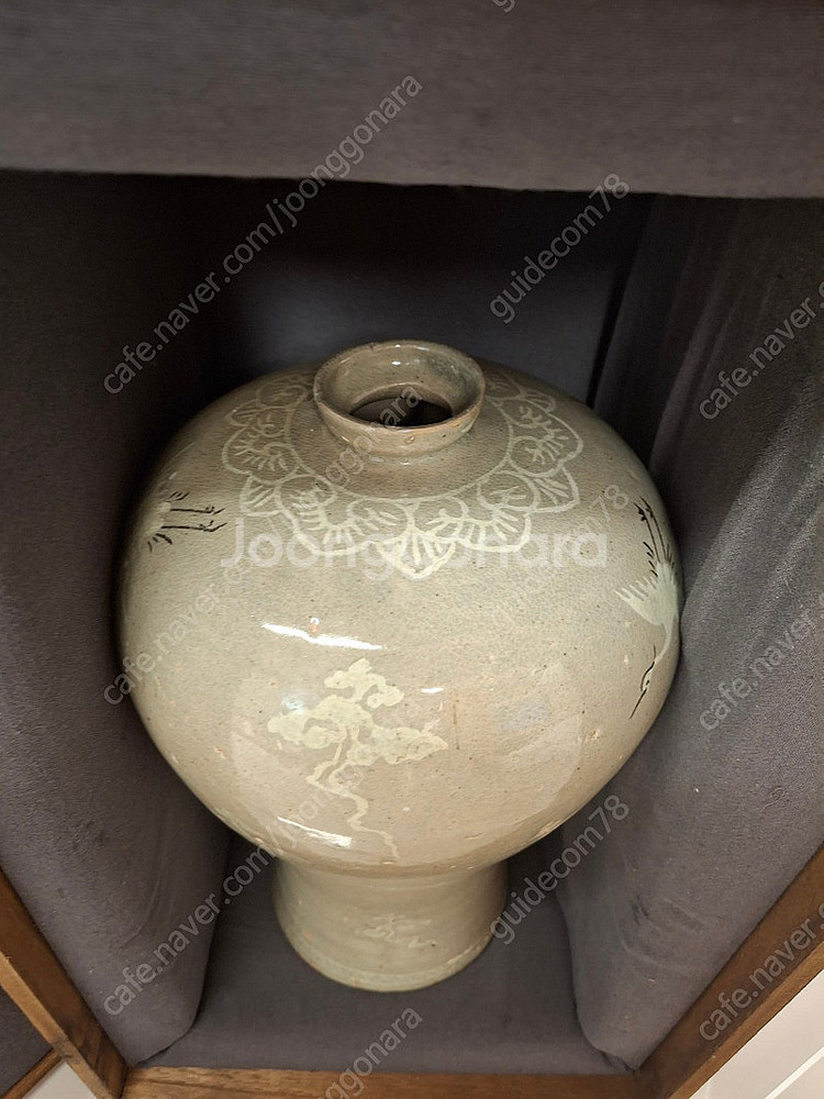 고려/청자상감운학문매병/진품--4