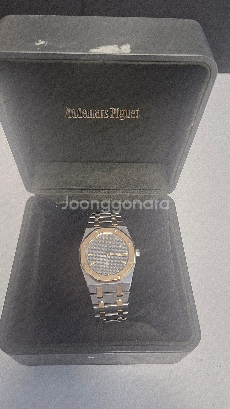오데마피게 로얄오크울트라슬림 차콜그레이18K 콤비 시계--6