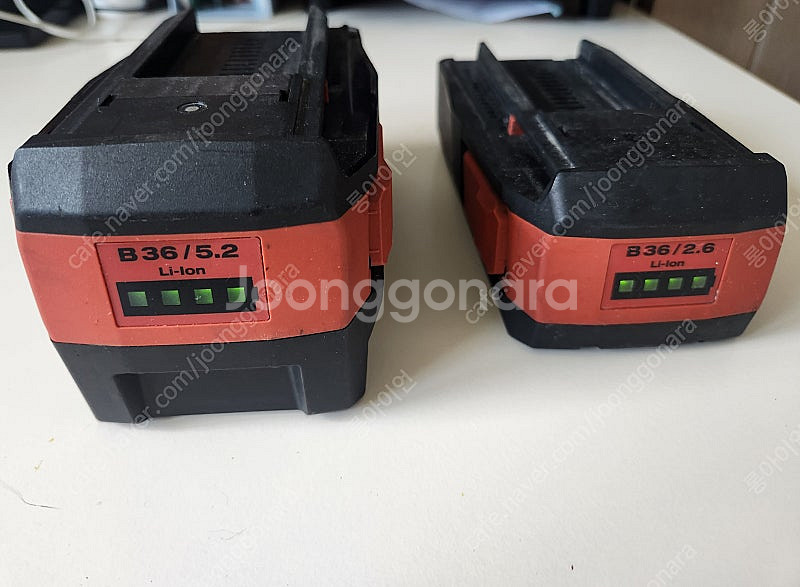 힐티 36V 용 배터리 2개(5.2A, 2.6A)--0