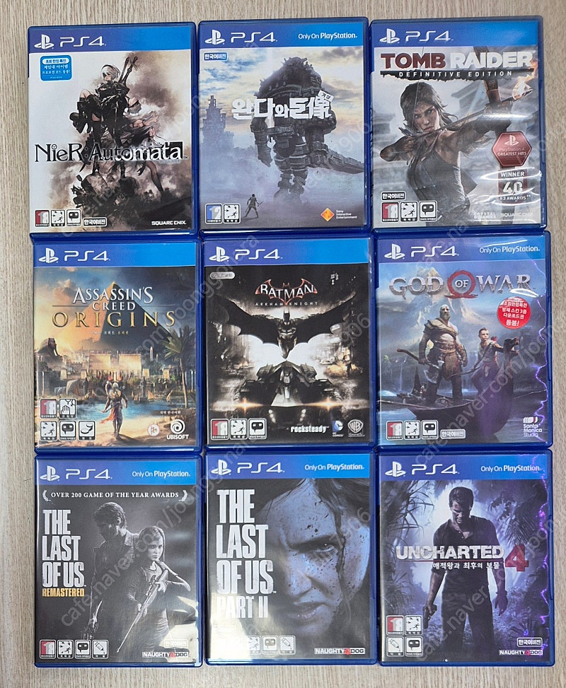 ps4 니어오토마타 완다와거상 툼레이터 데피니티브 어크 오리진 배트맨 아캄나이트 갓오브워 라오어1,2 언차티드4