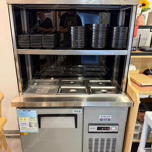 900 우성 반찬 토핑 냉장고+상부선반
