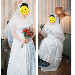 빈티지 컨셉 셀프 웨딩드레스 세트 웨딩 스냅 촬영 드레스