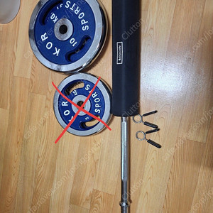 [일괄 판매] 크롬 바벨 원판 10kg, 바벨봉