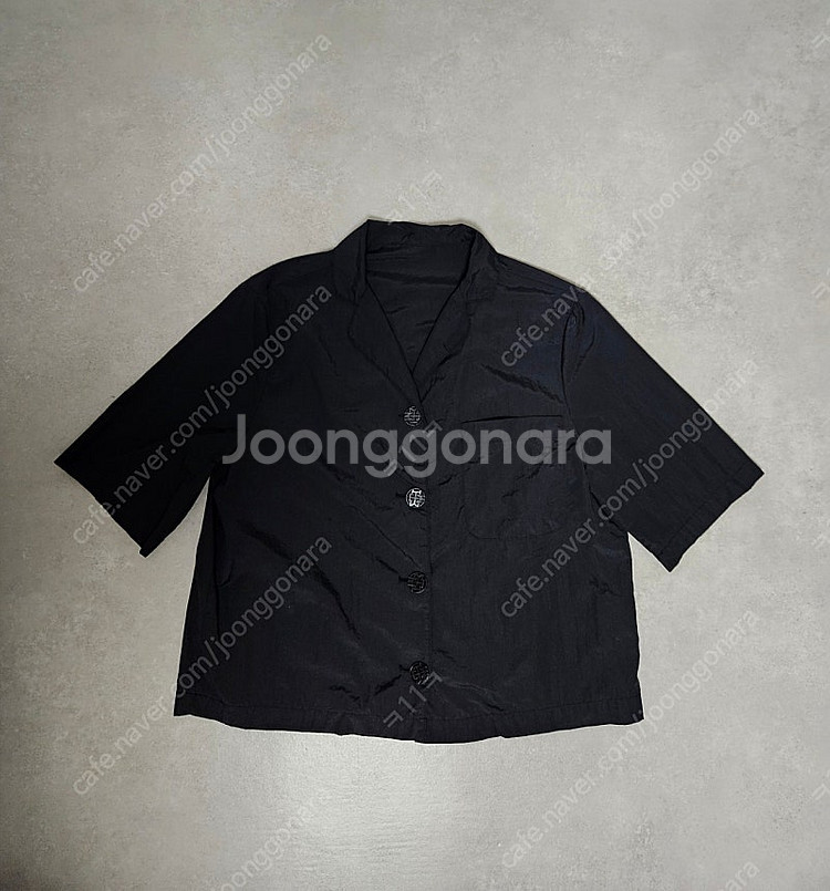 (더애수 구입) 바스락 브이넥 카라셔츠 블랙--6
