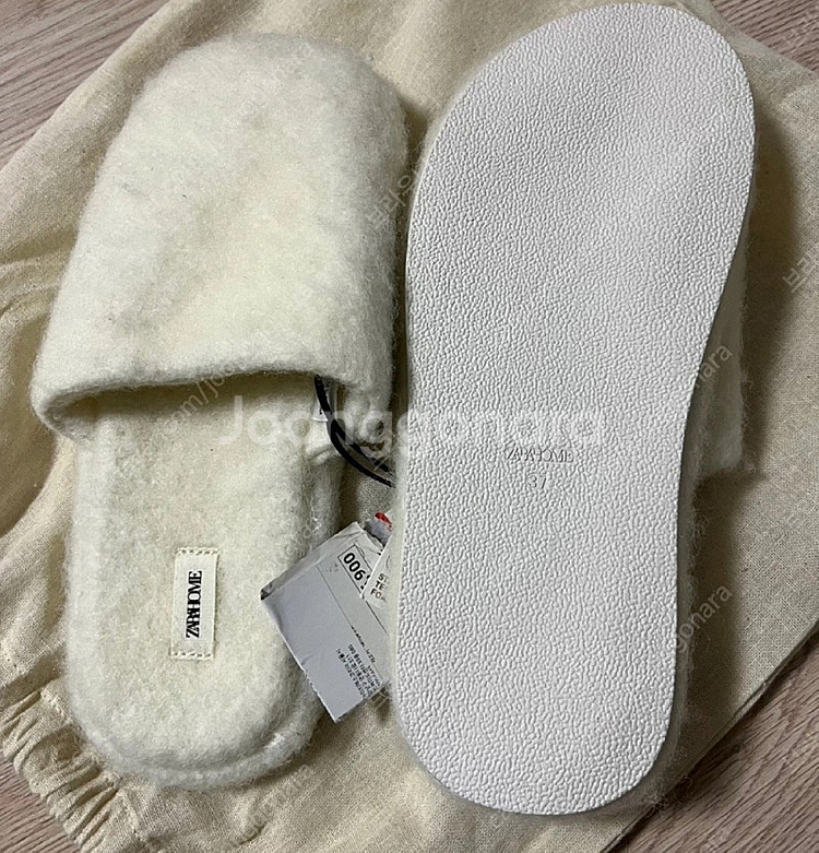 자라홈 울 블렌드 슬리퍼 크림 240+265 새제품--4