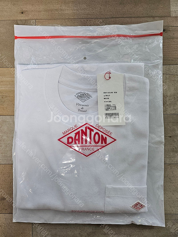 단톤 DANTON 반팔 포켓 티셔츠 화이트 2XL 팝니...--1