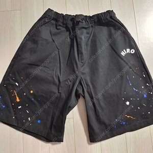 히로 페인팅하프팬츠 블랙 140