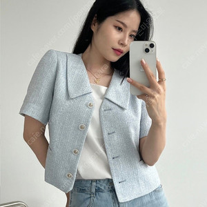 유튜버 채소 착용 미쏘 카라 트위드 자켓
