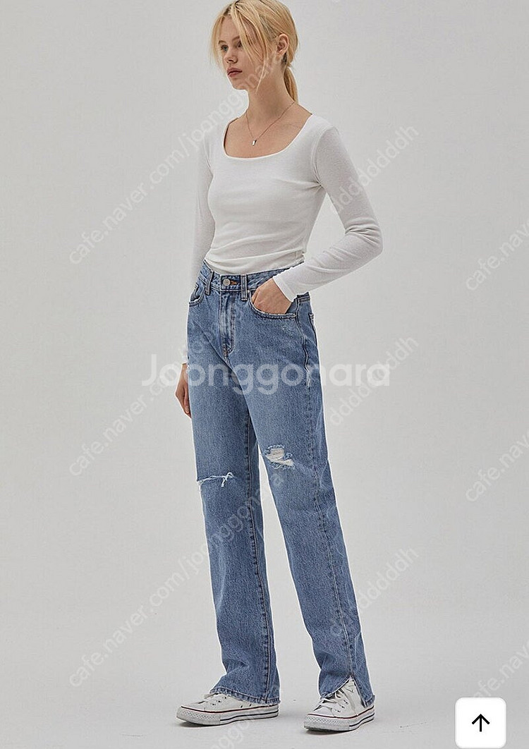 률앤와이 DENIM DESTROTED STRAIGHT ...--4