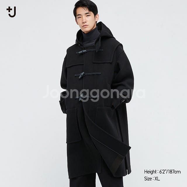 [S] 유니클로 질샌더 +J 오버사이즈 더플코트 블랙,...--0