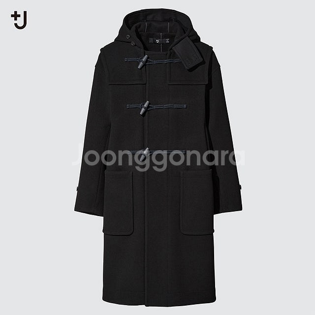 [S] 유니클로 질샌더 +J 오버사이즈 더플코트 블랙,...--3