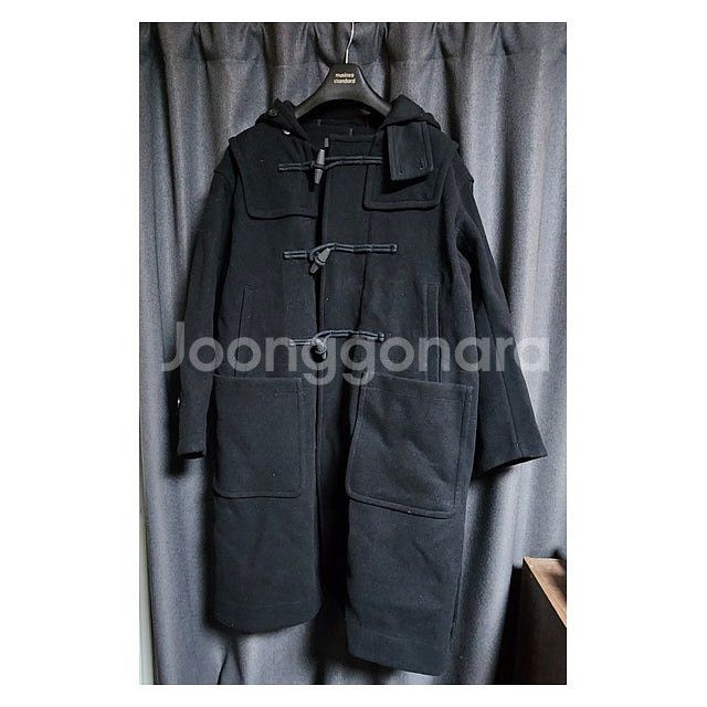 [S] 유니클로 질샌더 +J 오버사이즈 더플코트 블랙,...--5